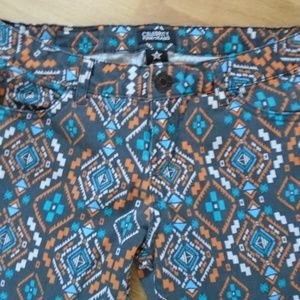 Celebrity Pink Skinny Jeans Size 7 Aztec Design
